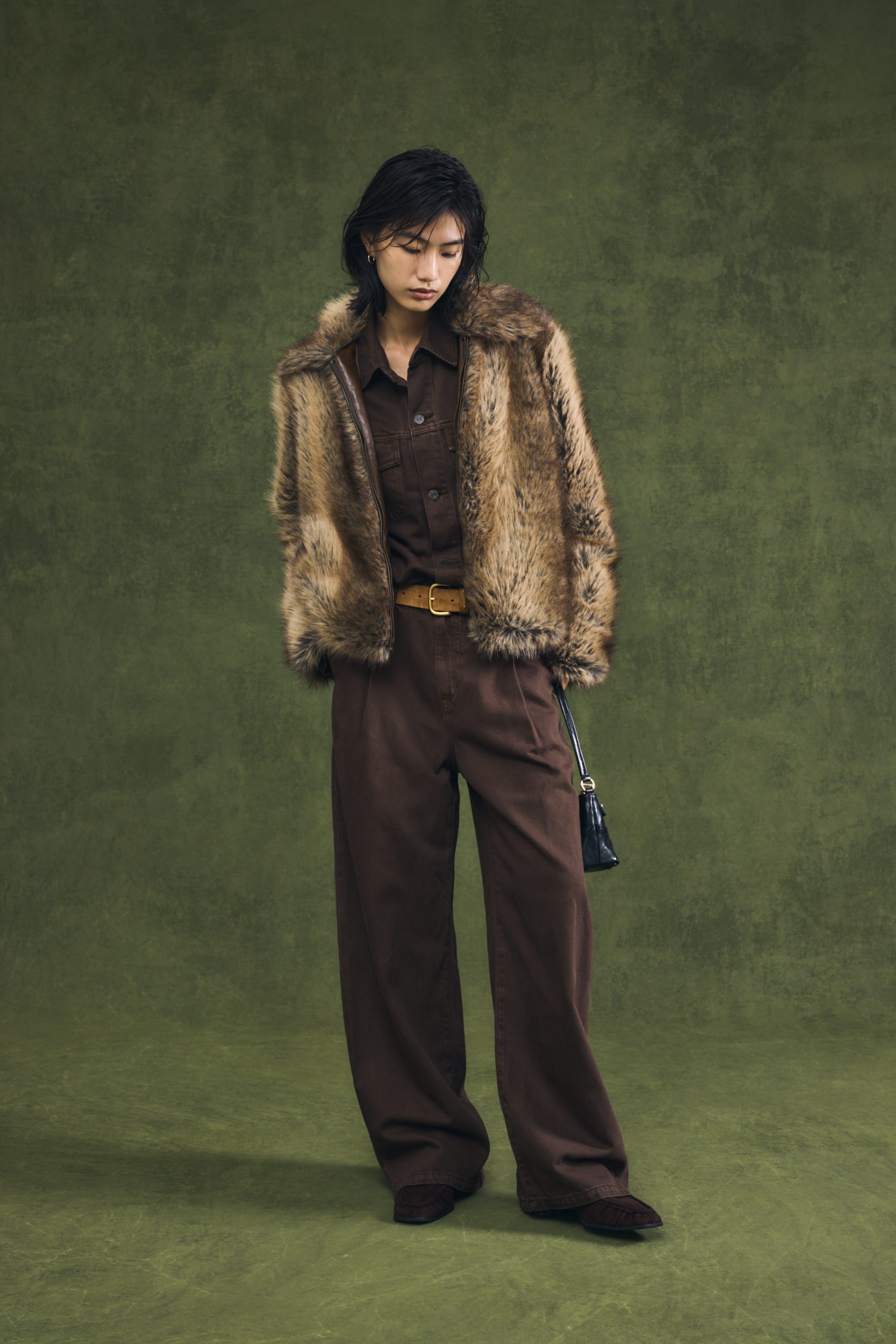 FAUX FUR ブルゾン BRN FREE