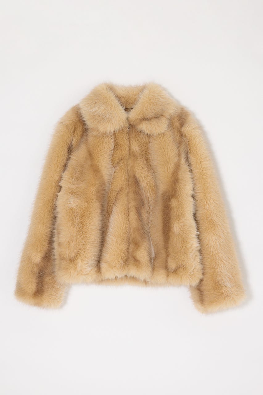 FAUX FUR ブルゾン L/BEG FREE