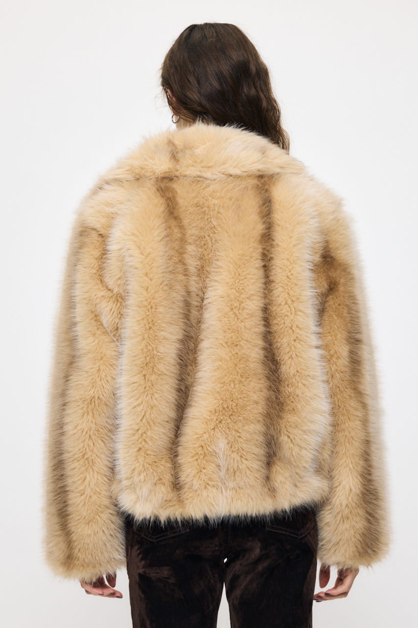 FAUX FUR ブルゾン L/BEG FREE