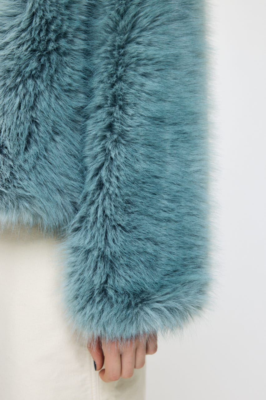 FAUX FUR ブルゾン L/BLU FREE