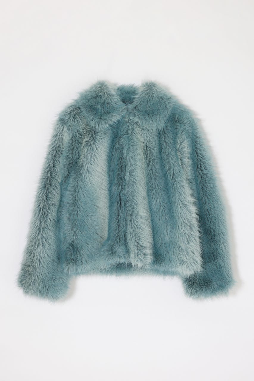 FAUX FUR ブルゾン L/BLU FREE