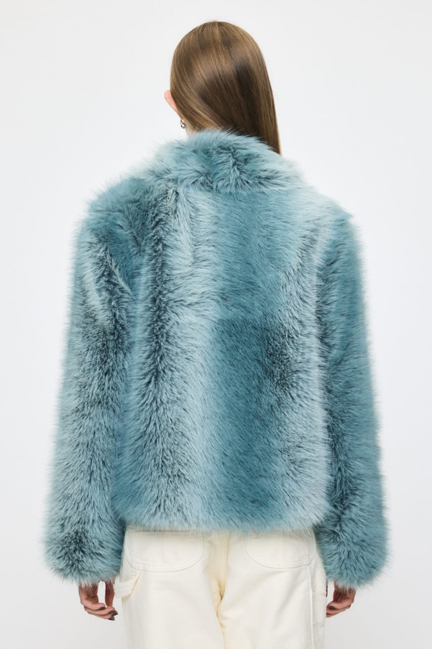 FAUX FUR ブルゾン L/BLU FREE
