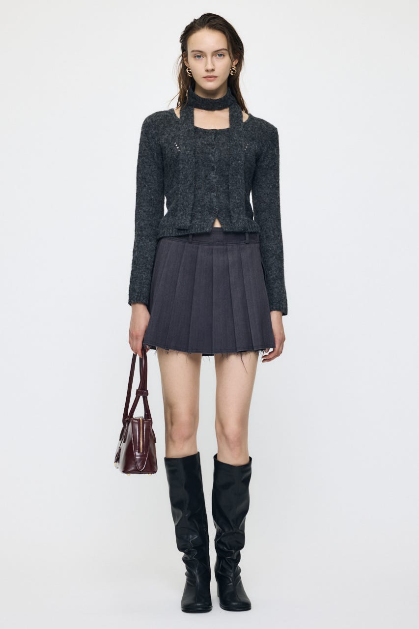 【AW予約アイテム】PLEATED WRAP スカート T.GRY 2
