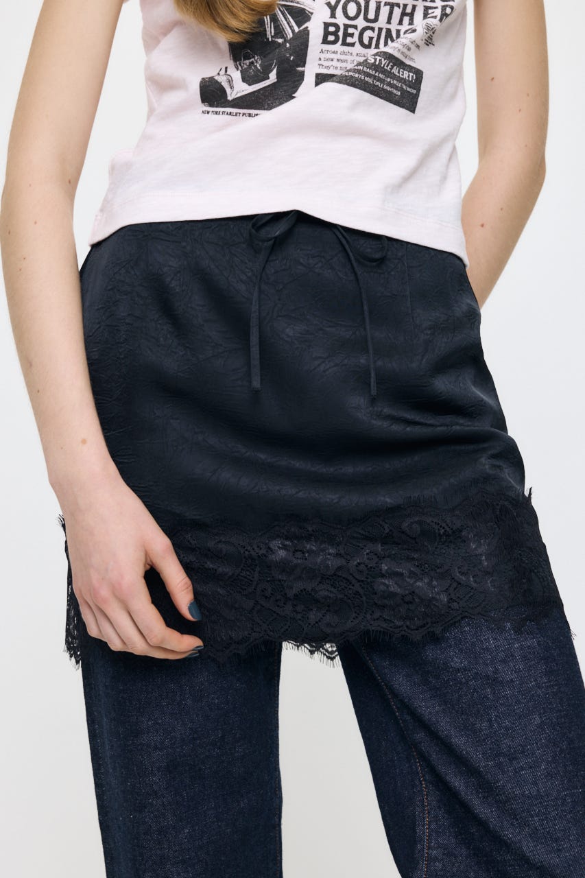 LACE MINI スカート BLK 1