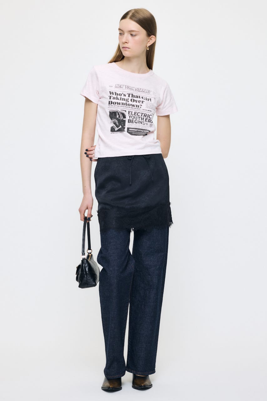 LACE MINI スカート BLK 1