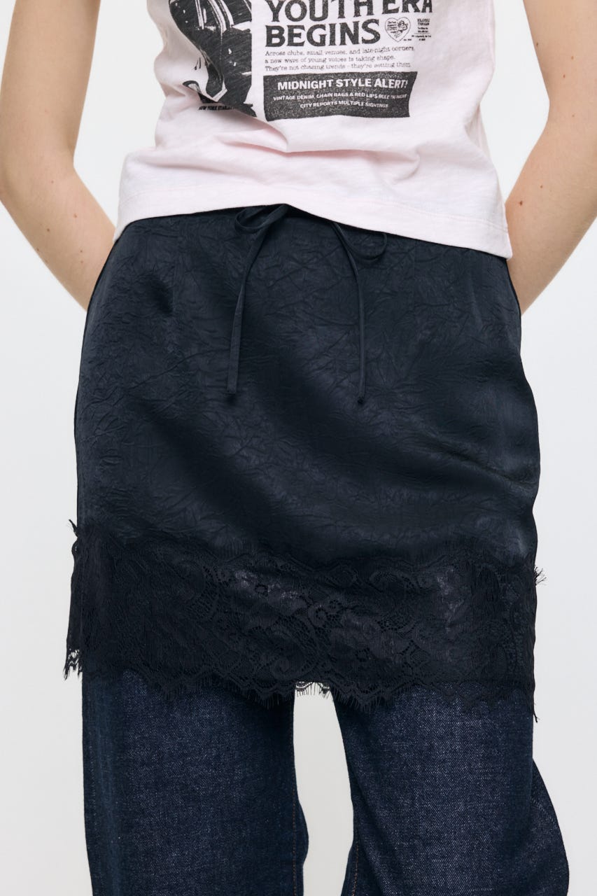 LACE MINI スカート BLK 1