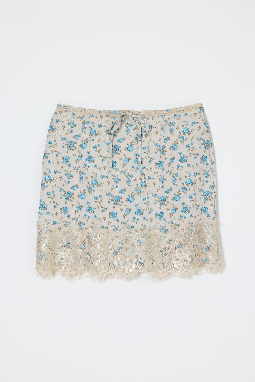 LACE MINI スカート 柄BEG 2