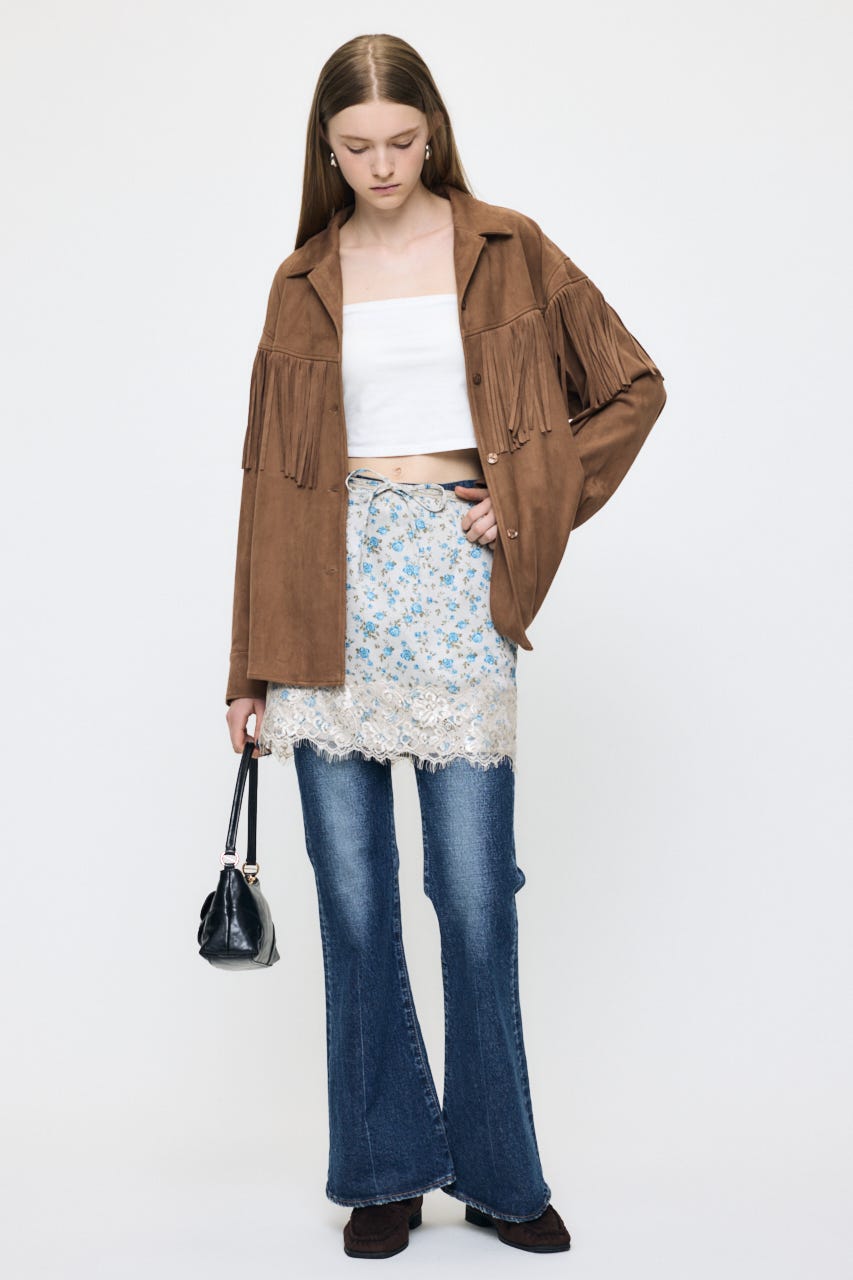 LACE MINI スカート 柄BEG 2