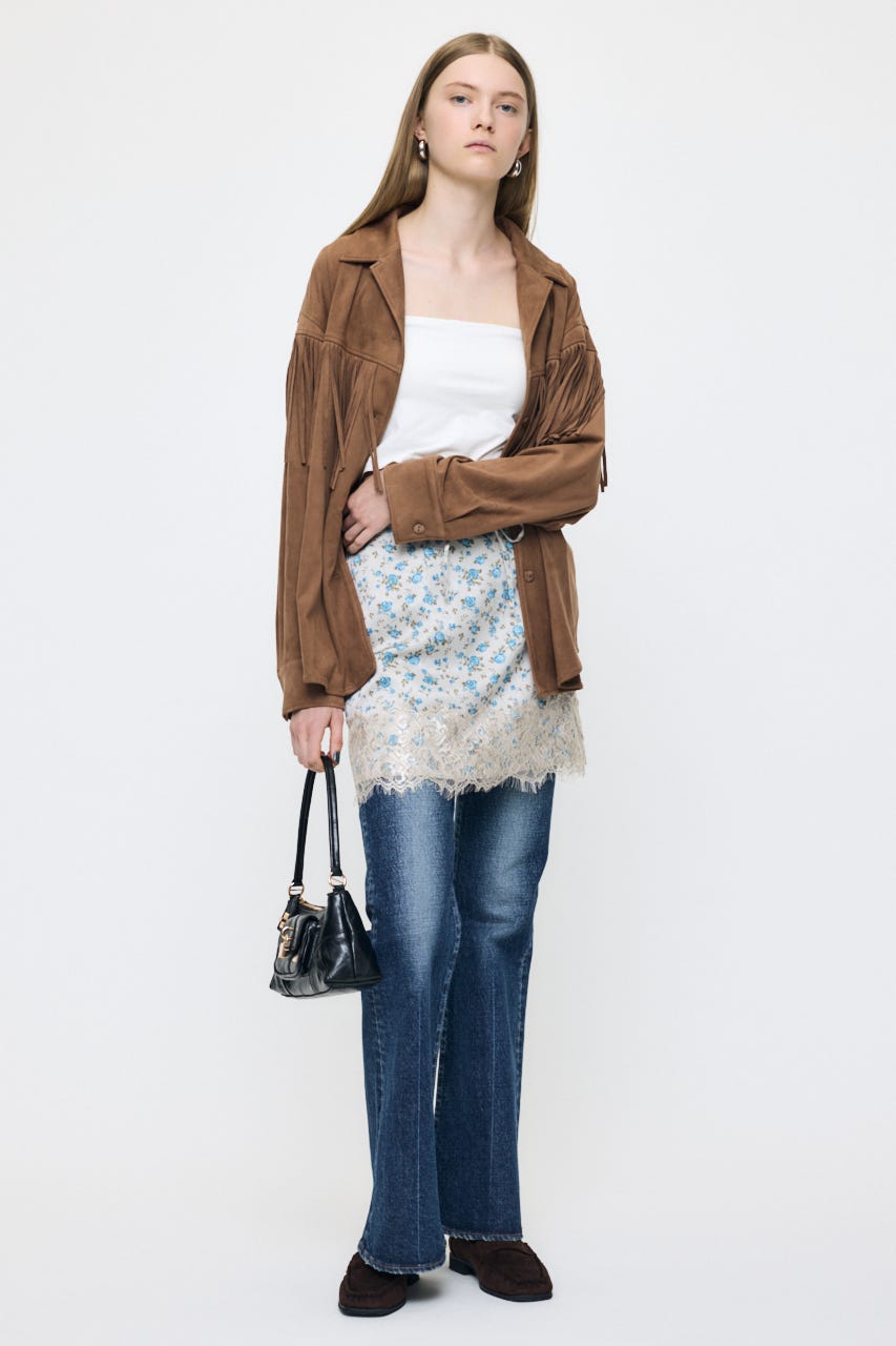 LACE MINI スカート 柄BEG 2