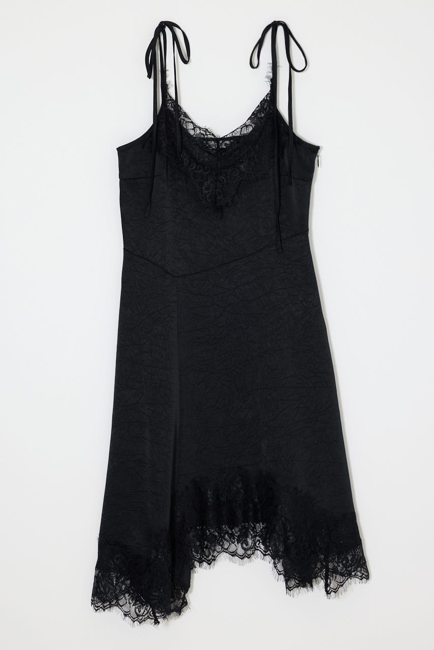 ASYMMETRY SATIN ドレス BLK FREE