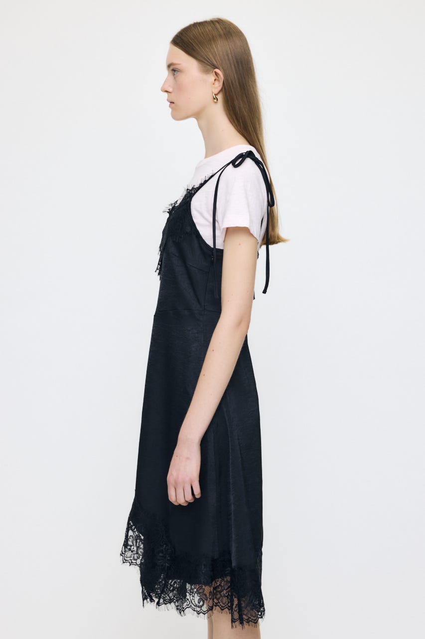 ASYMMETRY SATIN ドレス BLK FREE