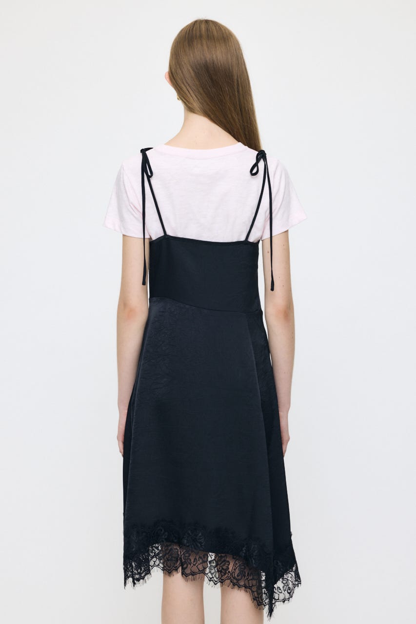 ASYMMETRY SATIN ドレス BLK FREE