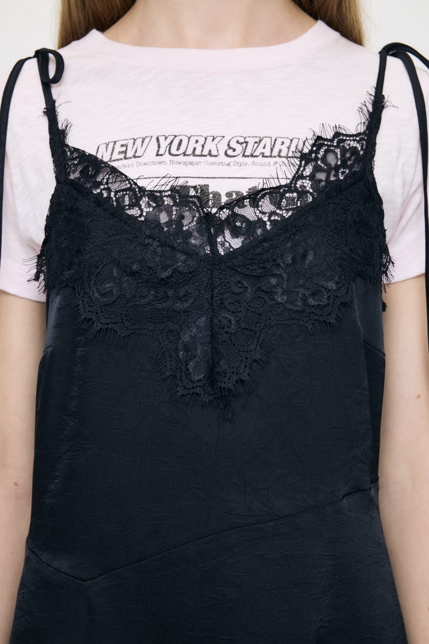 ASYMMETRY SATIN ドレス BLK FREE
