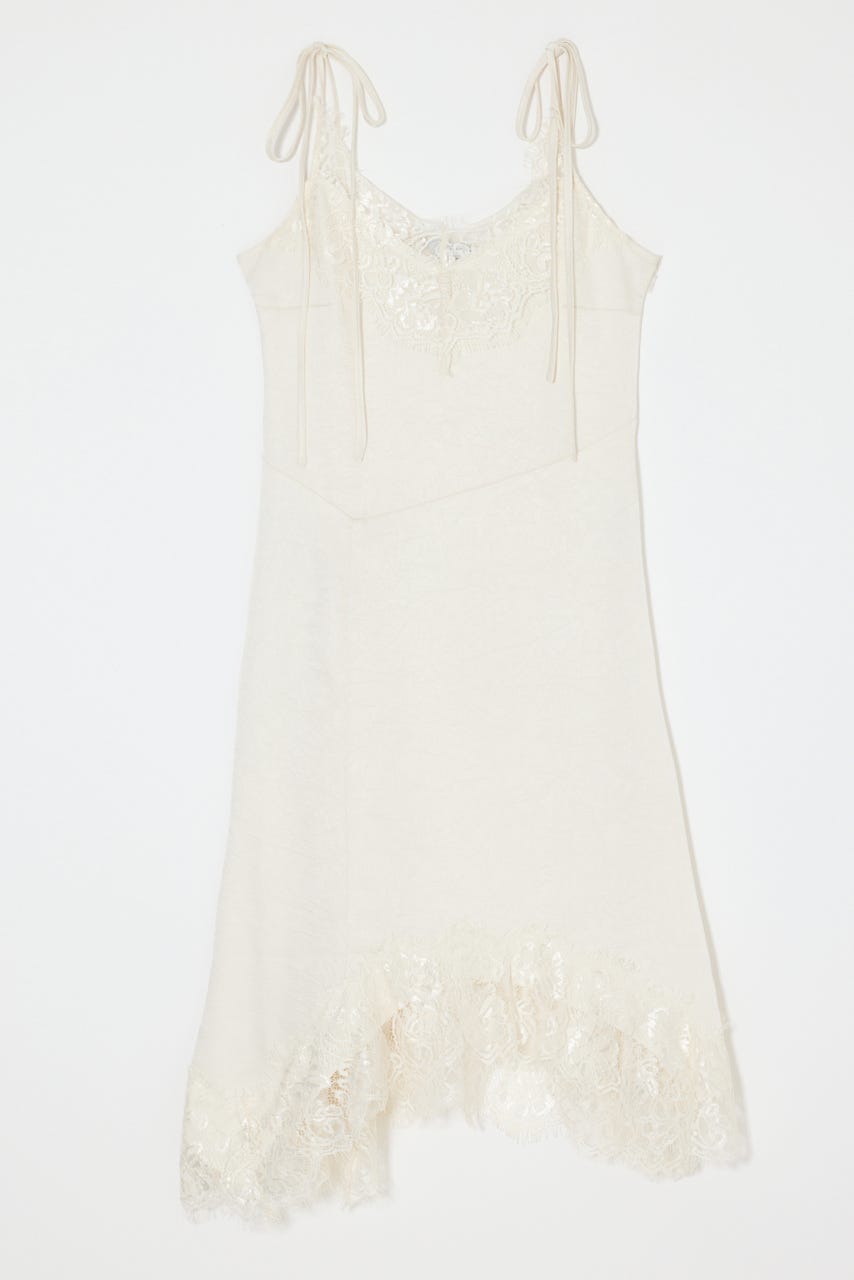 ASYMMETRY SATIN ドレス O/WHT FREE