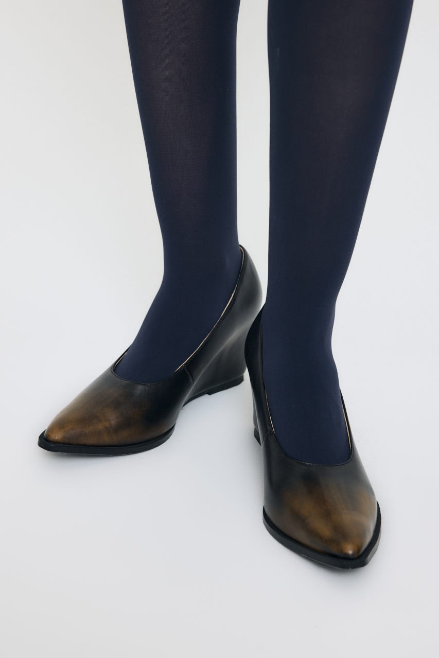 POINTED TOE WEDGE パンプス BLK L