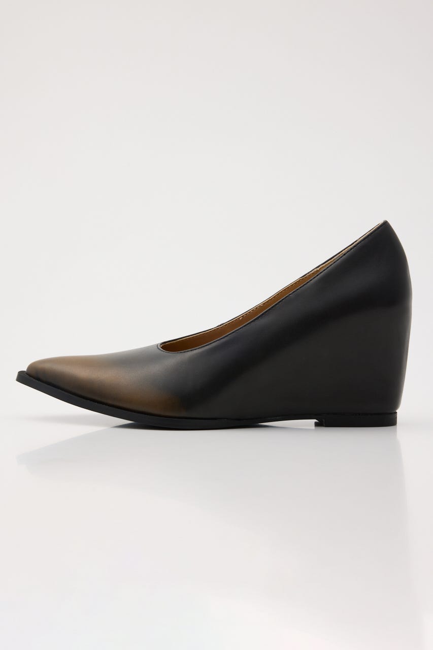POINTED TOE WEDGE パンプス BLK L