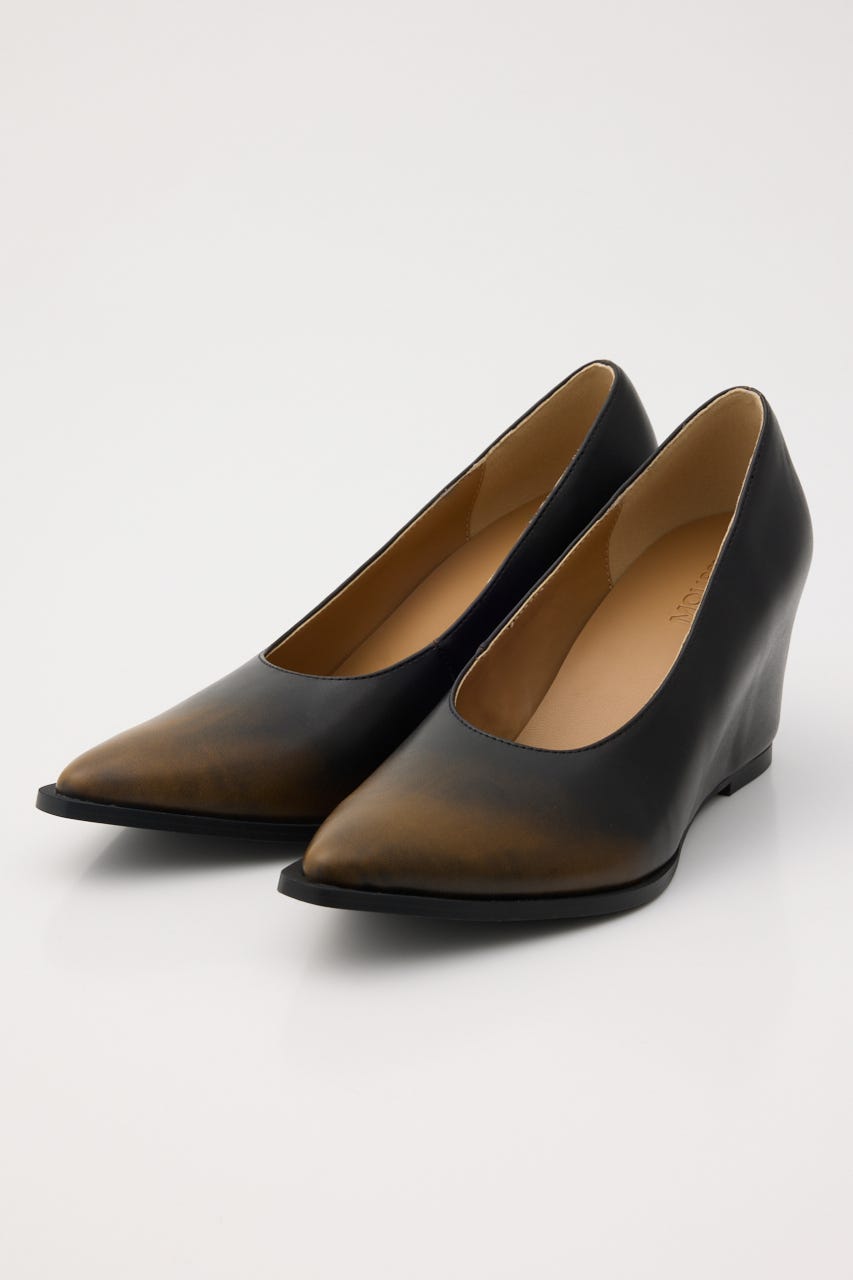 POINTED TOE WEDGE パンプス BLK L