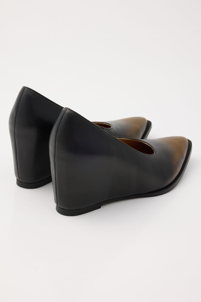 POINTED TOE WEDGE パンプス BLK L