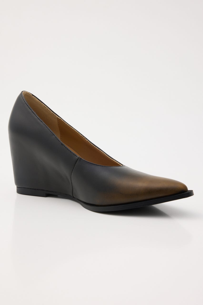 POINTED TOE WEDGE パンプス BLK L
