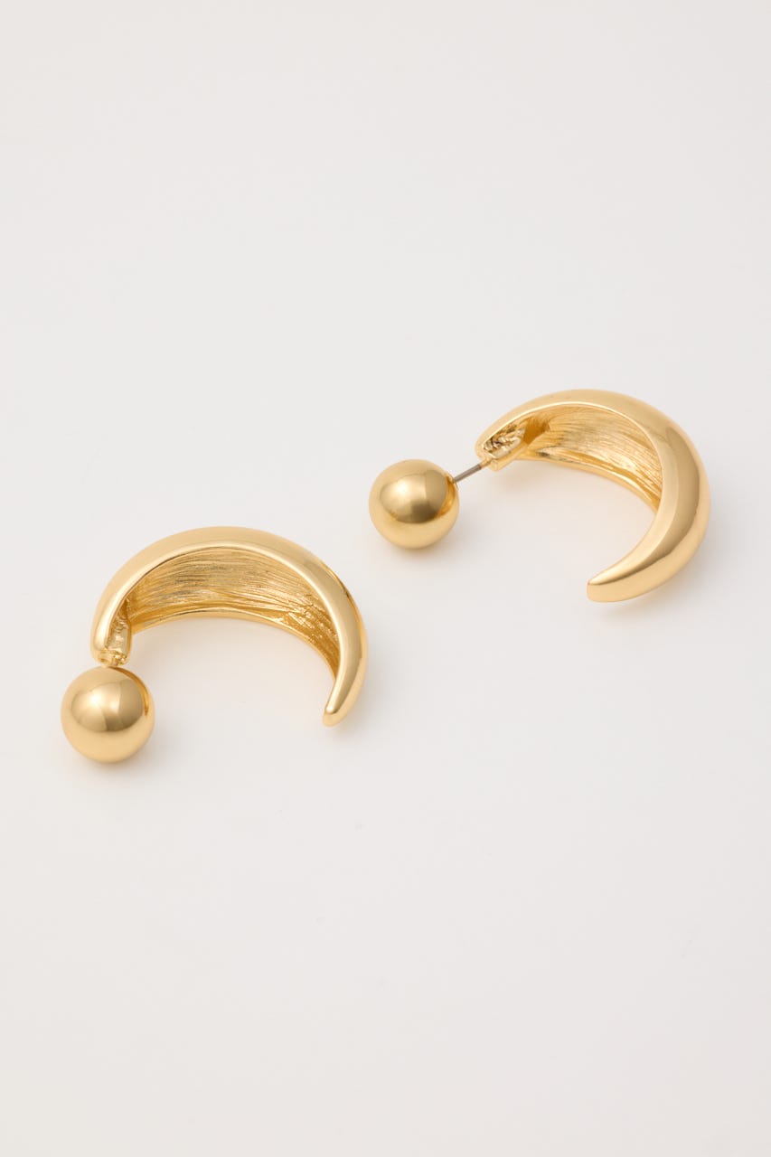 CHUNK HALF MOON イヤリング GLD FREE