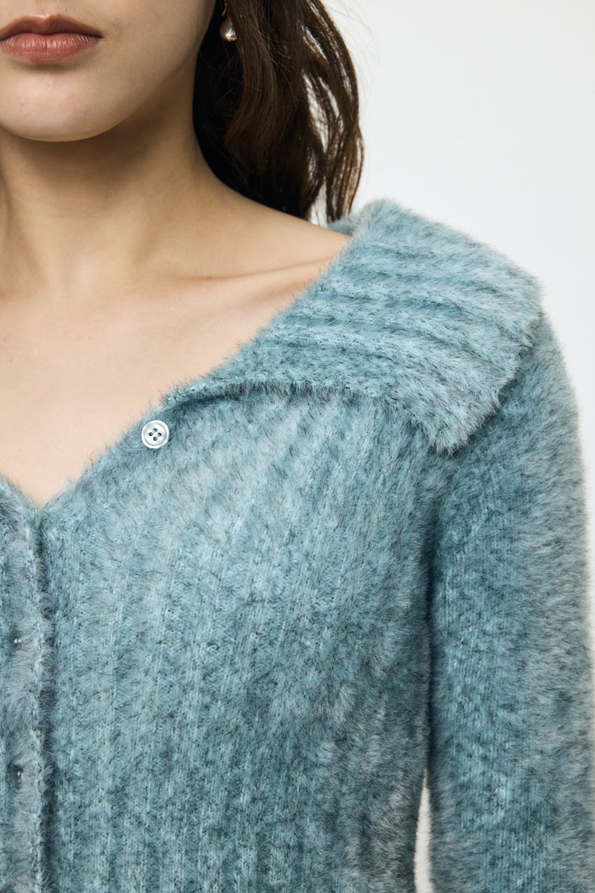 MIXED SHAGGY OFF セーター L/BLU FREE