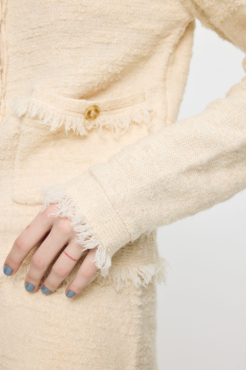 MIX TWEED KNIT カーディガン IVOY FREE
