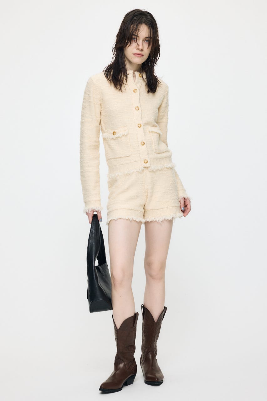MIX TWEED KNIT カーディガン IVOY FREE