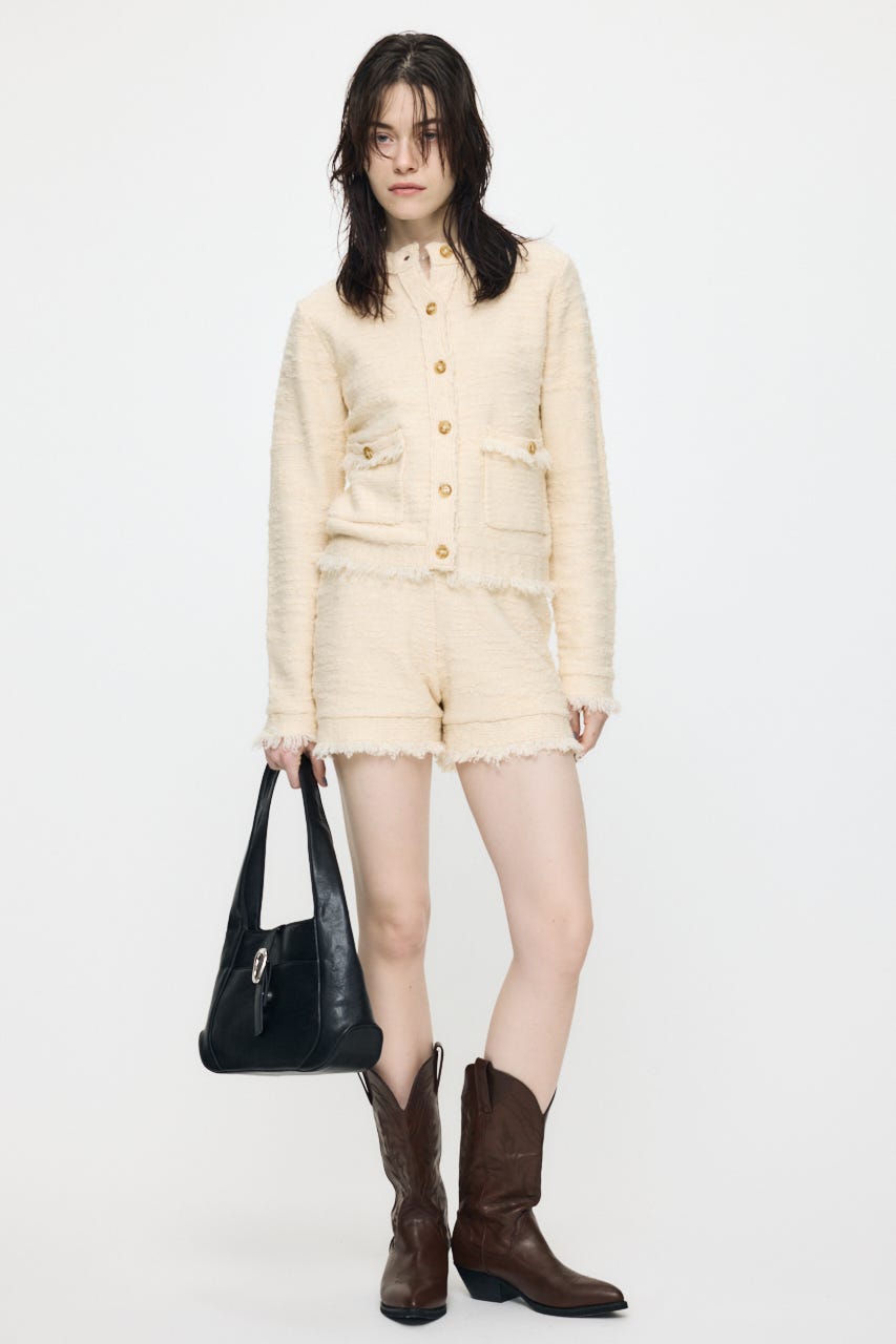 MIX TWEED KNIT カーディガン IVOY FREE