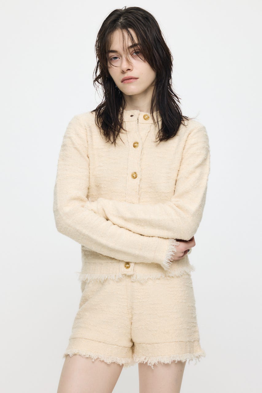 MIX TWEED KNIT カーディガン IVOY FREE