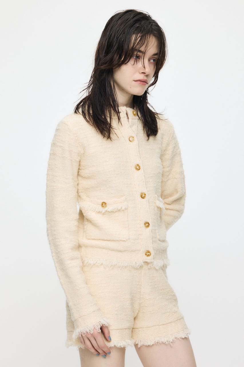 MIX TWEED KNIT カーディガン IVOY FREE