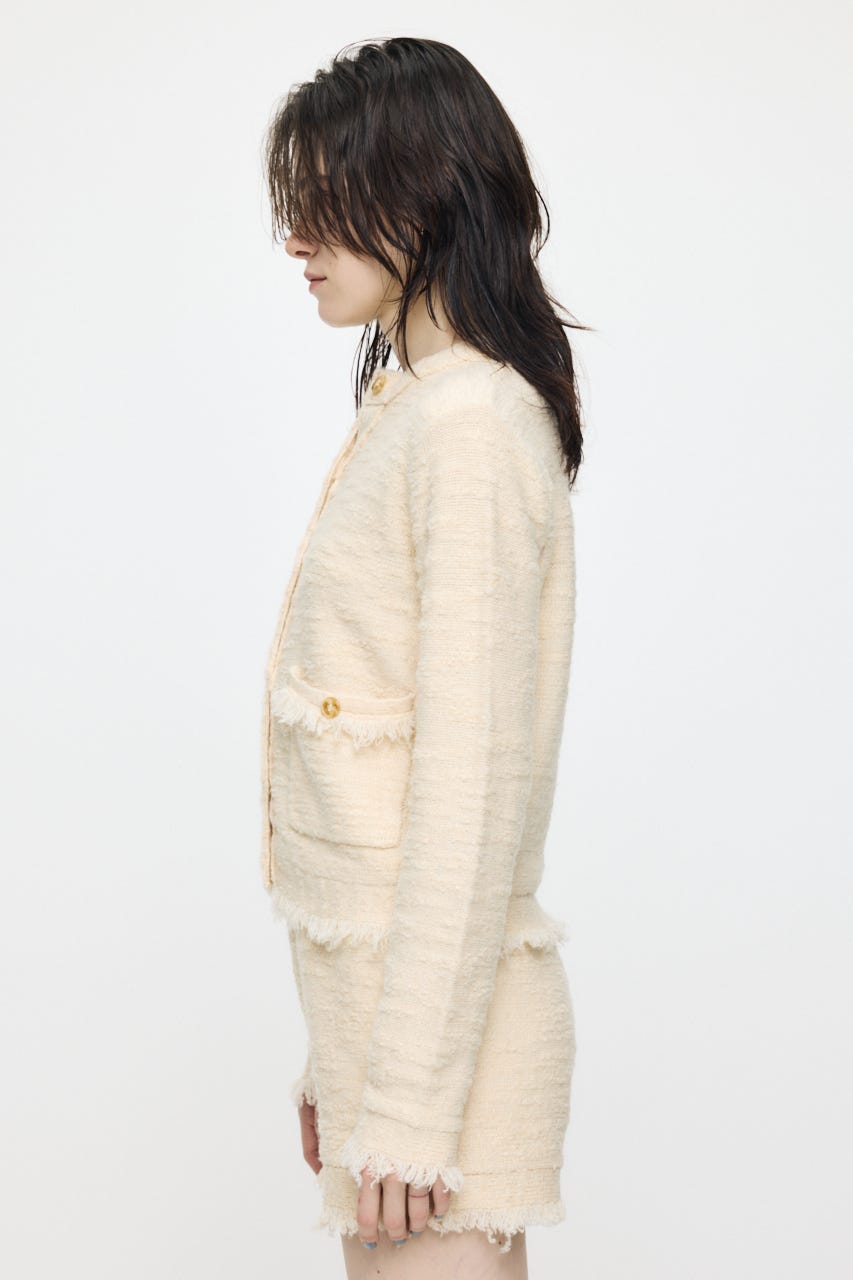 MIX TWEED KNIT カーディガン IVOY FREE