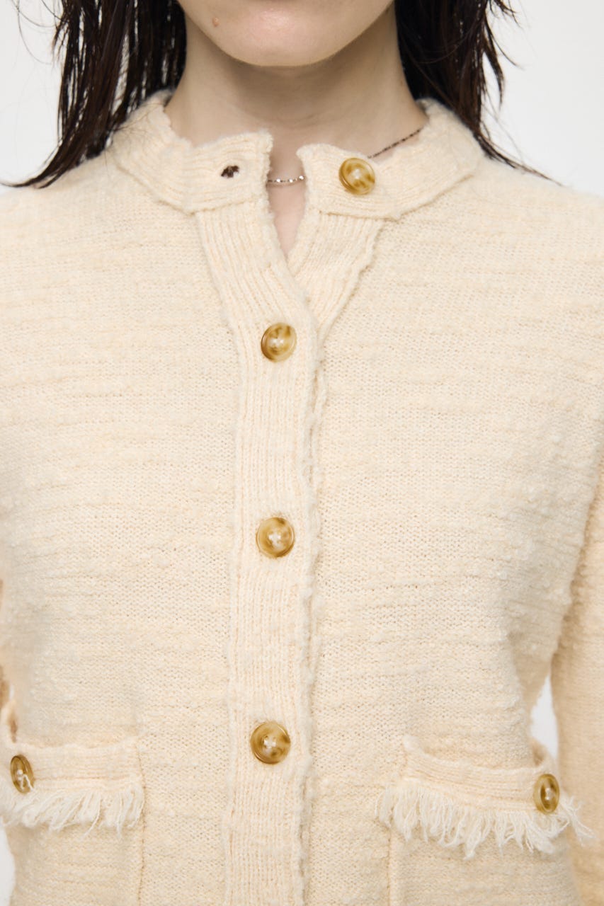 MIX TWEED KNIT カーディガン IVOY FREE