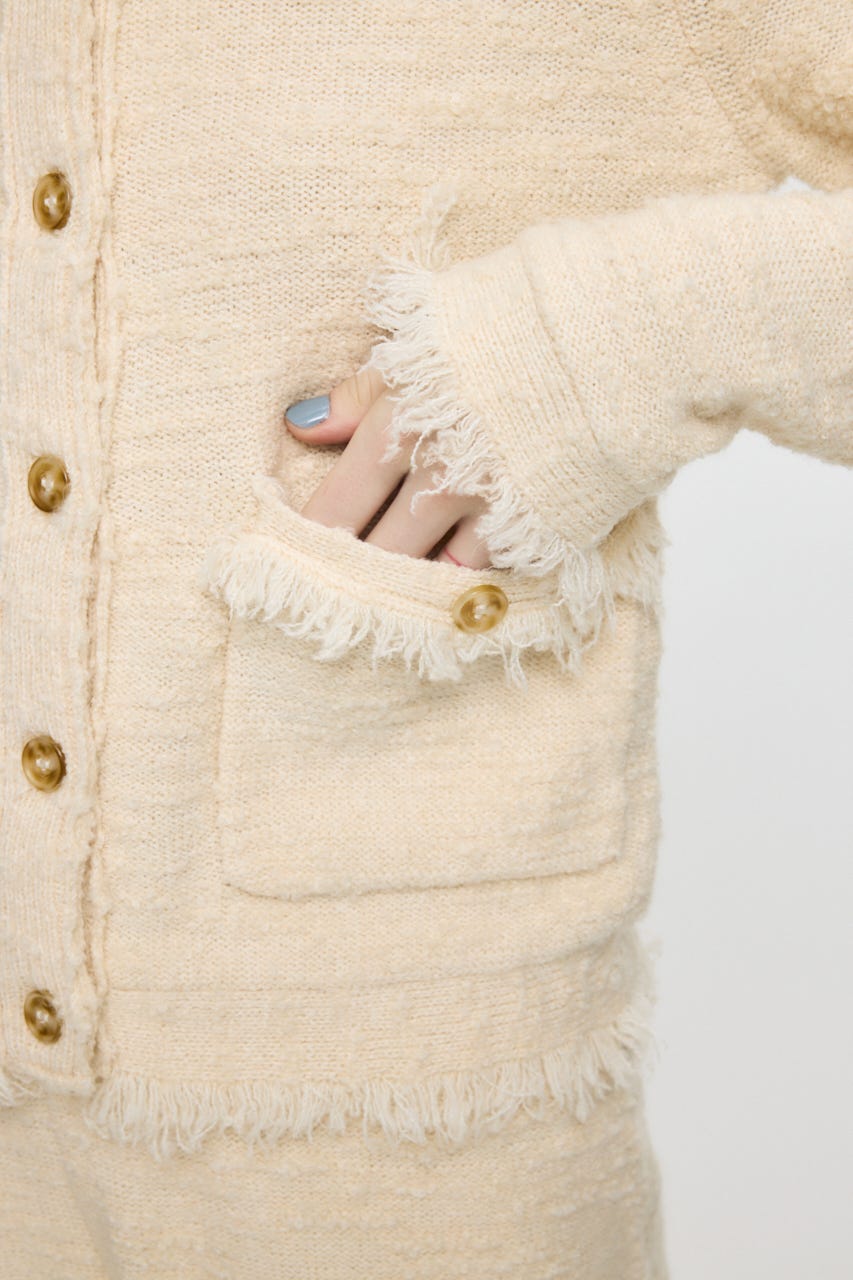 MIX TWEED KNIT カーディガン IVOY FREE