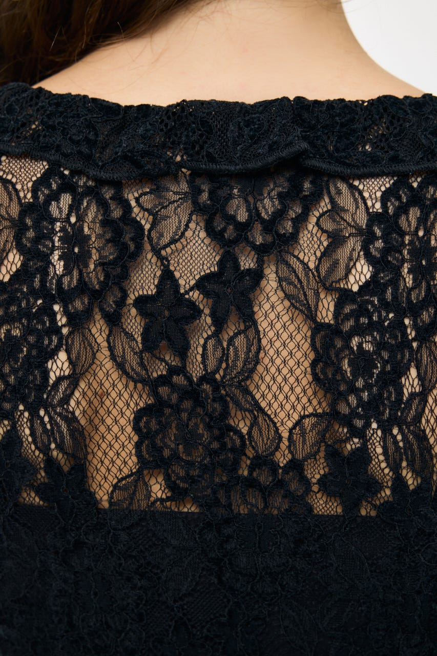 PATCH LACY RUFFLE トップス BLK FREE
