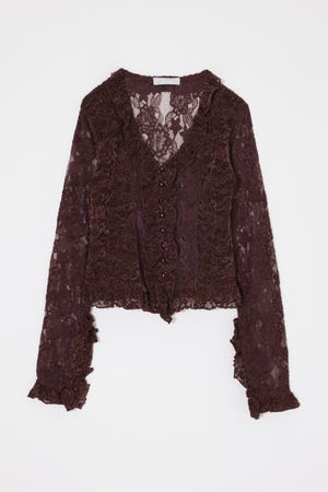 PATCH LACY RUFFLE トップス