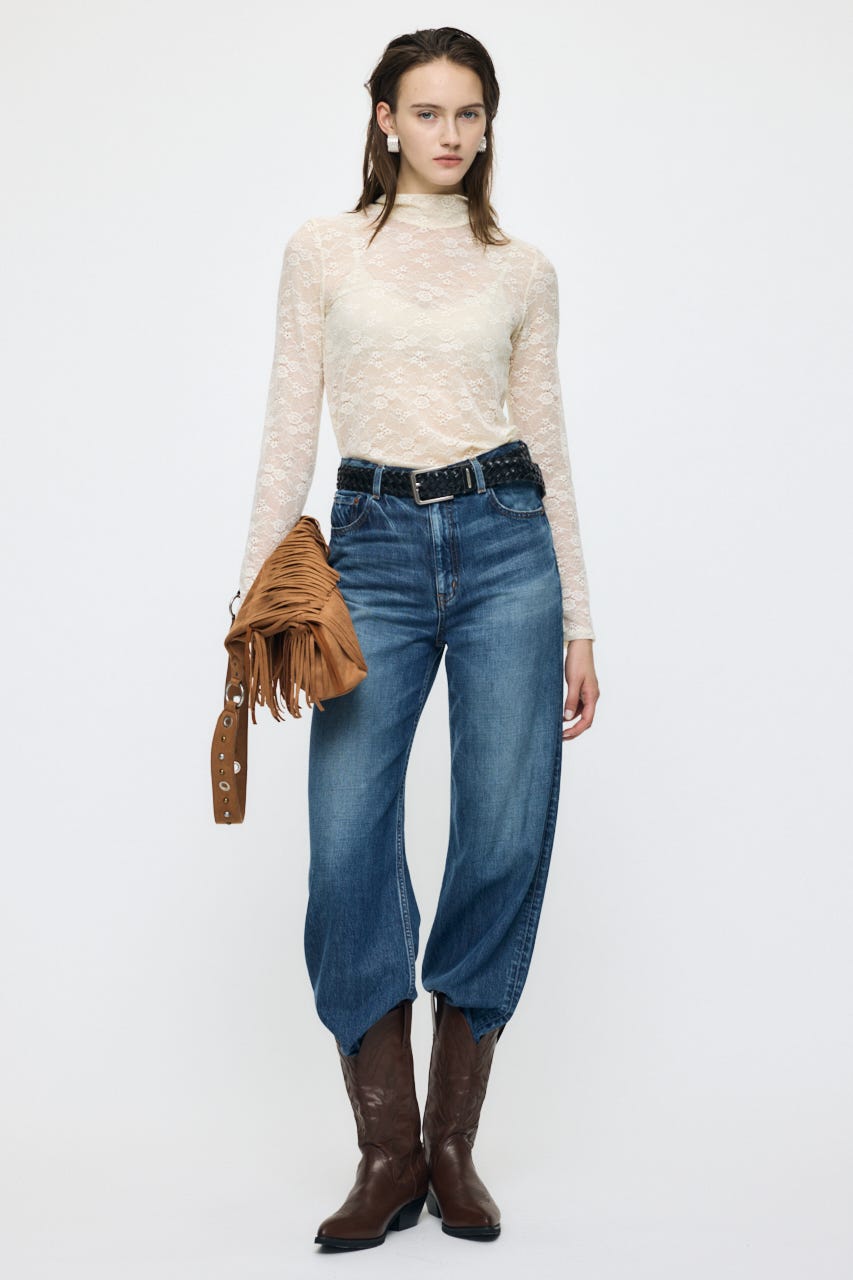 ES LACE HI NECK トップス O/WHT 1