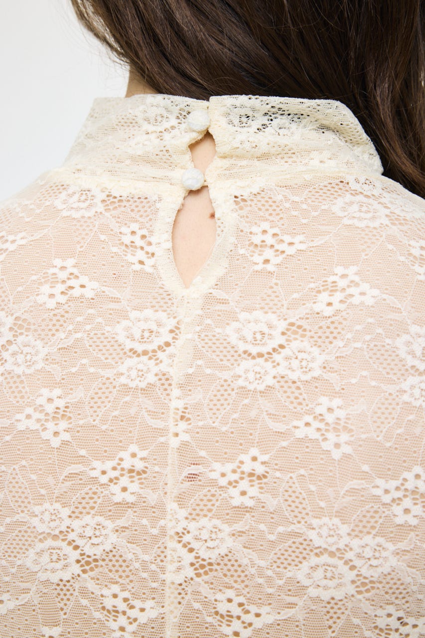 ES LACE HI NECK トップス O/WHT 1