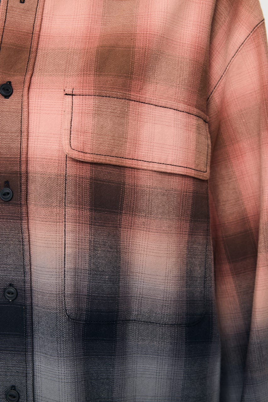 FADED CHECKED シャツ BLK FREE