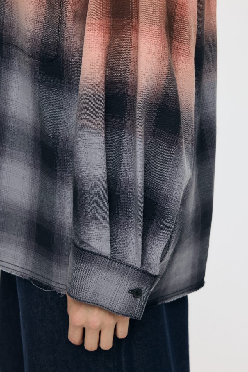 FADED CHECKED シャツ BLK FREE