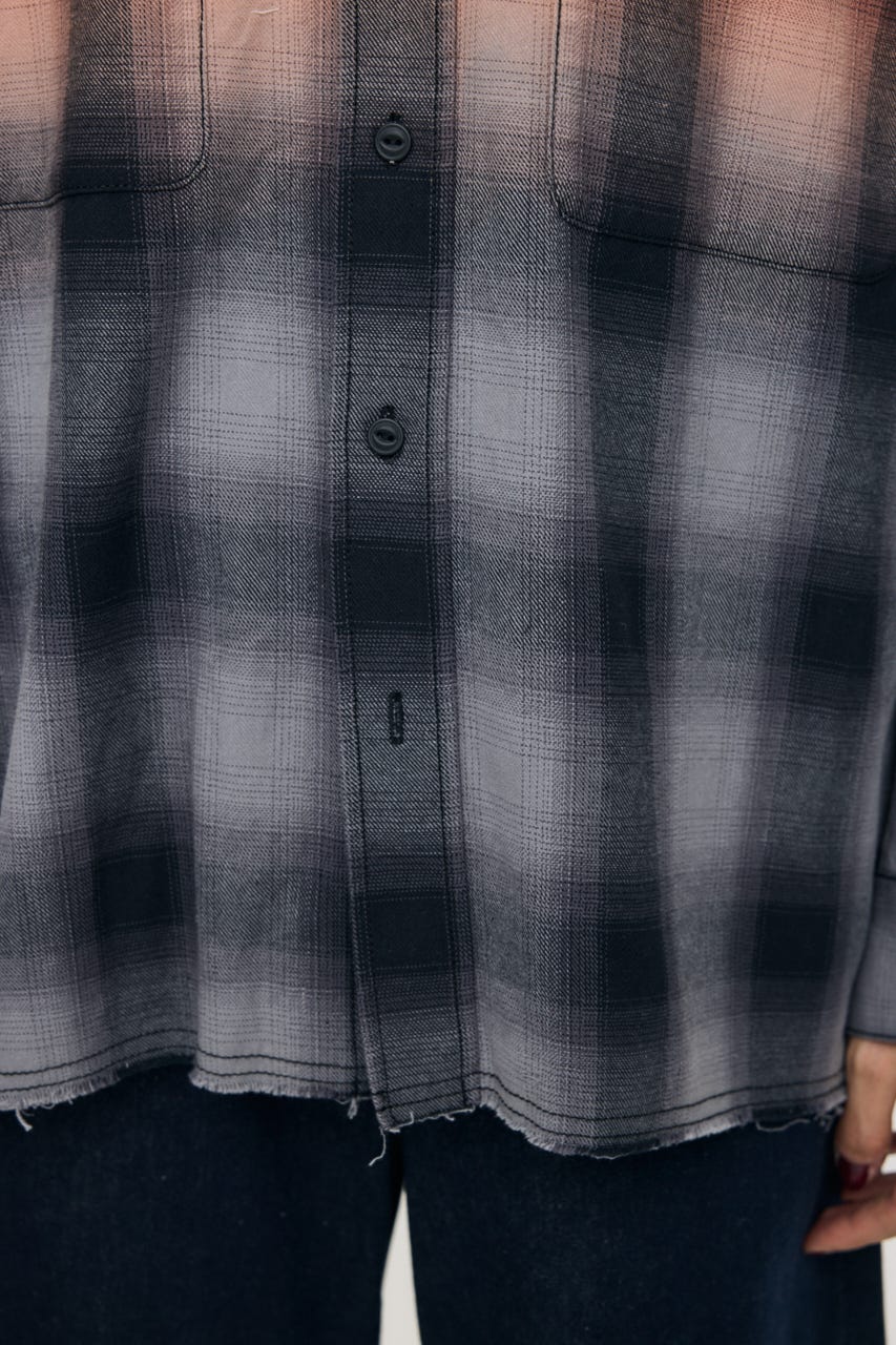 FADED CHECKED シャツ BLK FREE