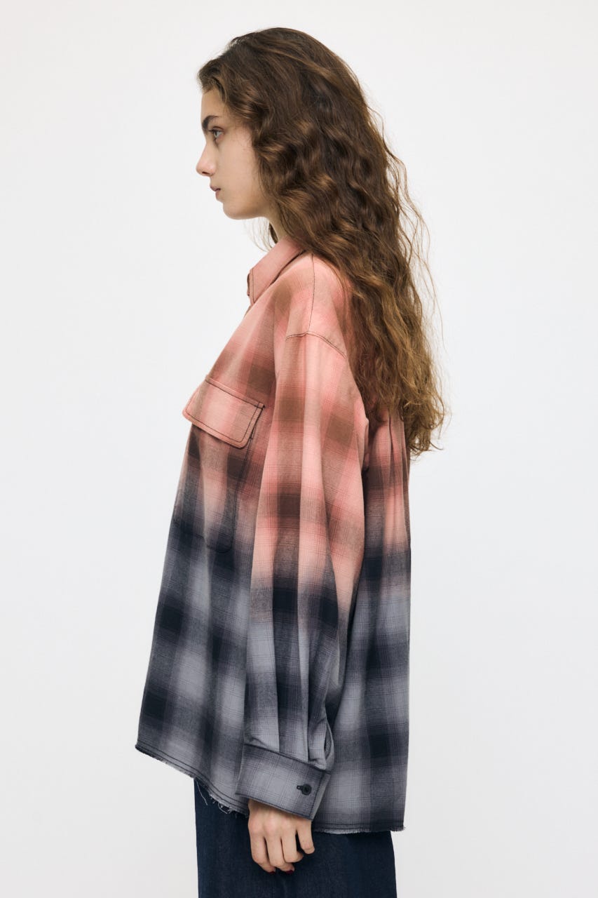 FADED CHECKED シャツ BLK FREE
