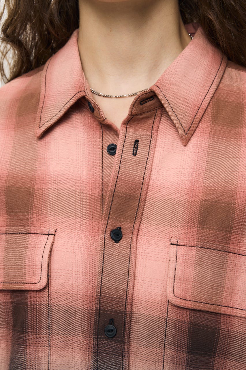 FADED CHECKED シャツ BLK FREE