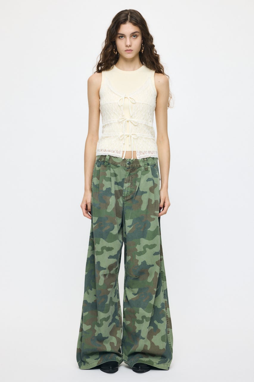 MILITARY WIDE LONG パンツ 柄KHA 1