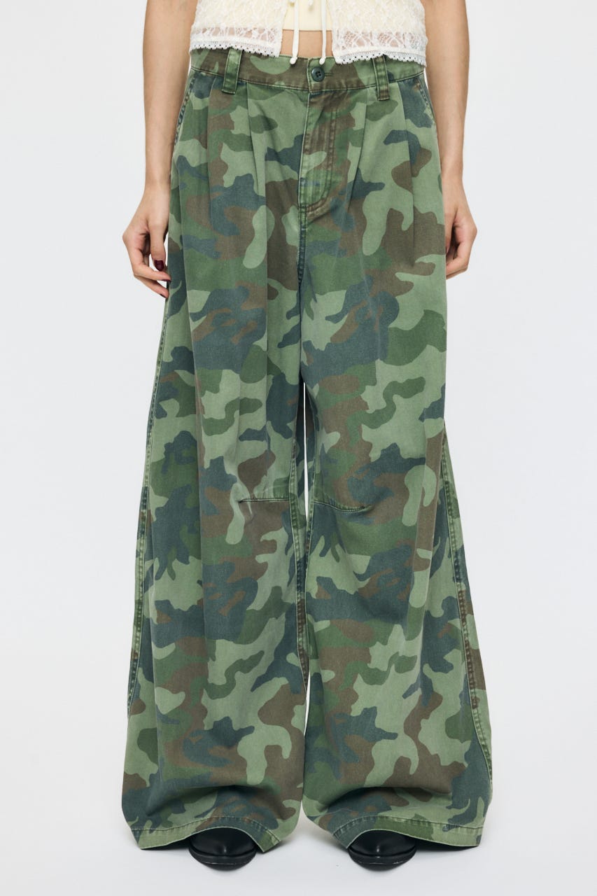 MILITARY WIDE LONG パンツ 柄KHA 1