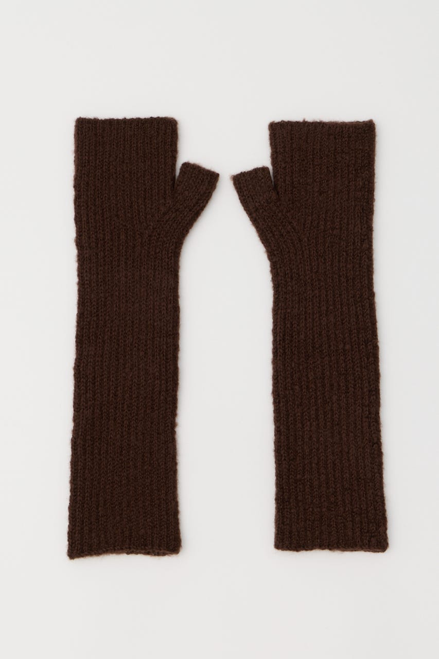 RIB KNIT アームウォーマー BRN FREE