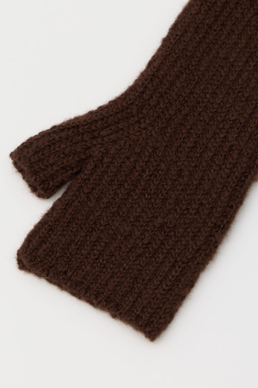 RIB KNIT アームウォーマー BRN FREE