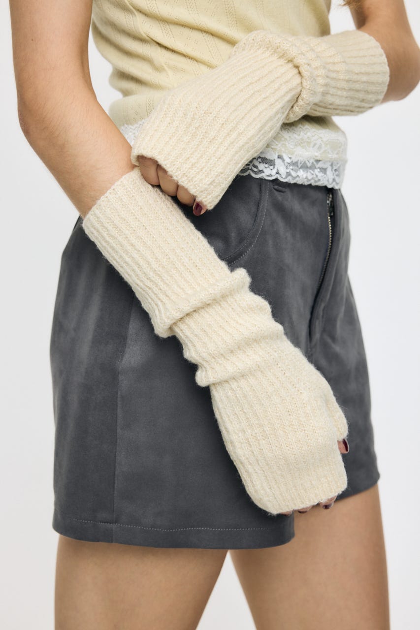 RIB KNIT アームウォーマー O/WHT FREE
