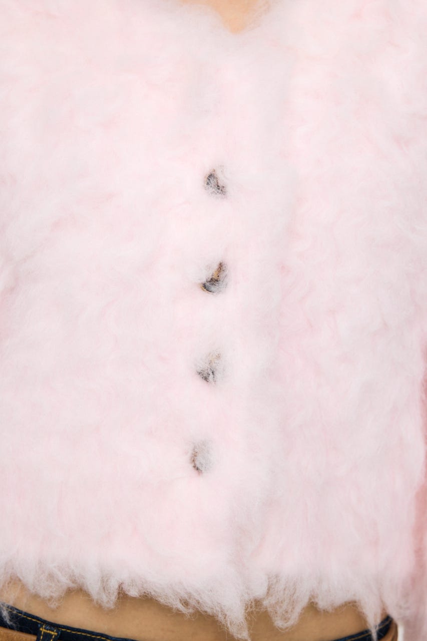 CROPPED SHAGGY カーディガン PNK FREE