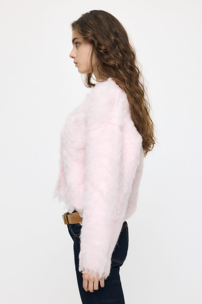 CROPPED SHAGGY カーディガン PNK FREE