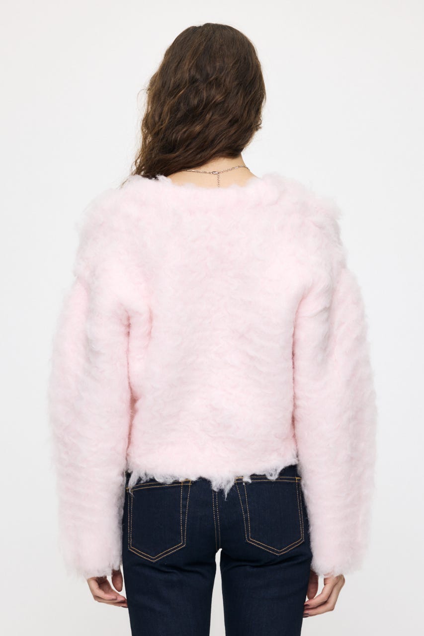 CROPPED SHAGGY カーディガン PNK FREE